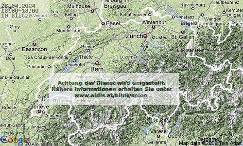 Foudre Suisse 16:00 UTC ven, 26.04.2024