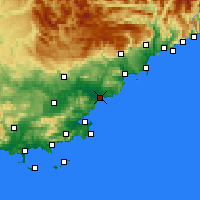 Nearby Forecast Locations - Fréjus - Carte