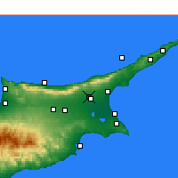Nearby Forecast Locations - Lefkóniko - Carte