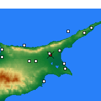 Nearby Forecast Locations - Lefkóniko - Carte
