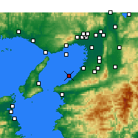 Nearby Forecast Locations - Région du Kansai - Carte