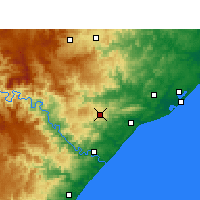 Nearby Forecast Locations - Eshowe - Carte