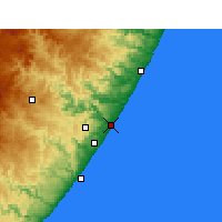 Nearby Forecast Locations - Port Shepstone - Carte
