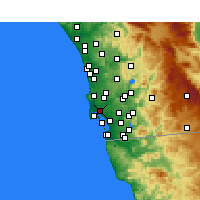 Nearby Forecast Locations - San Diego - Carte