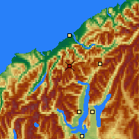 Nearby Forecast Locations - Mt Aspiring NP - Carte