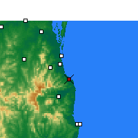 Nearby Forecast Locations - Coolangatta - Carte