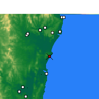 Nearby Forecast Locations - Evans Head - Carte