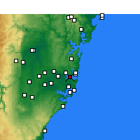 Nearby Forecast Locations - Sydney - Carte