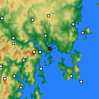 Nearby Forecast Locations - Hobart - Carte