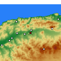 Nearby Forecast Locations - El Attaf - Carte