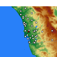 Nearby Forecast Locations - San Diego AP/M - Carte