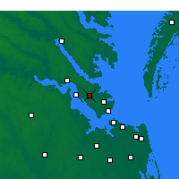 Nearby Forecast Locations - Newport News - Carte
