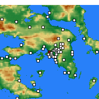 Nearby Forecast Locations - Chaïdári - Carte