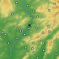 Nearby Forecast Locations - Uherské Hradiště - Carte
