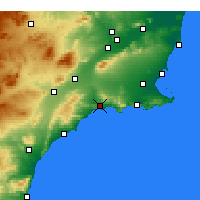 Nearby Forecast Locations - Mazarrón - Carte