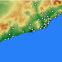 Nearby Forecast Locations - Vilanova i la Geltrú - Carte
