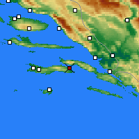 Nearby Forecast Locations - Korčula - Carte
