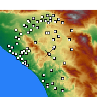 Nearby Forecast Locations - Lake Elsinore - Carte