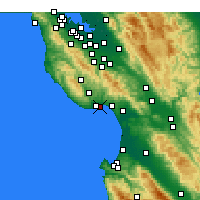 Nearby Forecast Locations - Santa Cruz - Carte