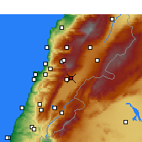 Nearby Forecast Locations - Zahlé - Carte