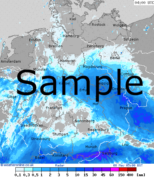 Image radar de précipitations