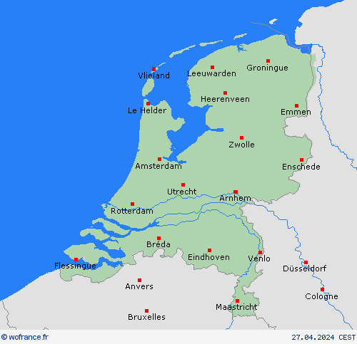  Pays-Bas Europe Cartes de prévision