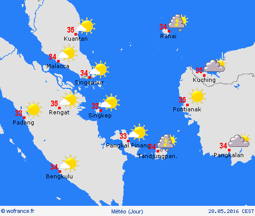 aperçu Singapour Asie Cartes de prévision