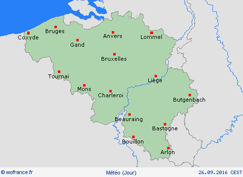 aperçu Belgique Europe Cartes de prévision