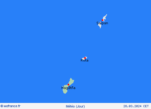 aperçu Guam Océanie Cartes de prévision