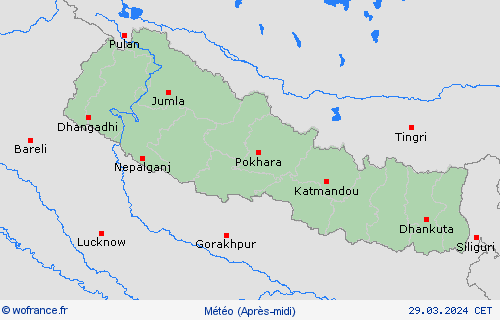 aperçu Népal Asie Cartes de prévision