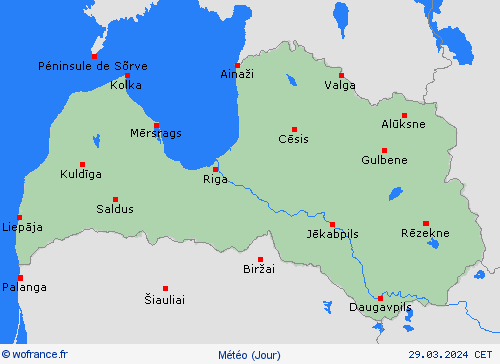 aperçu Lettonie Europe Cartes de prévision