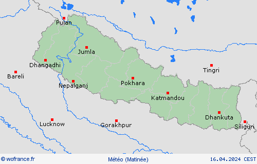 aperçu Népal Asie Cartes de prévision