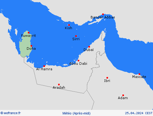 aperçu Qatar Asie Cartes de prévision