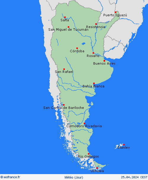 aperçu Argentine Amérique du Sud Cartes de prévision