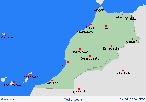 aperçu Maroc Afrique Cartes de prévision