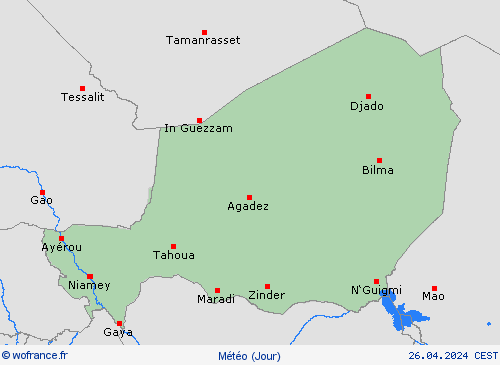 aperçu Niger Afrique Cartes de prévision