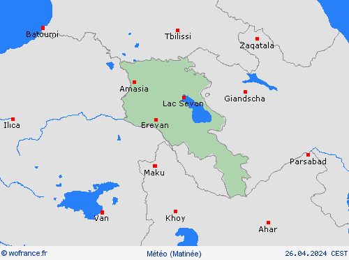 aperçu Arménie Asie Cartes de prévision
