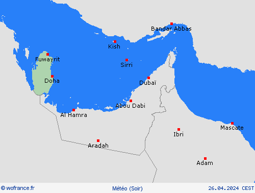 aperçu Qatar Asie Cartes de prévision