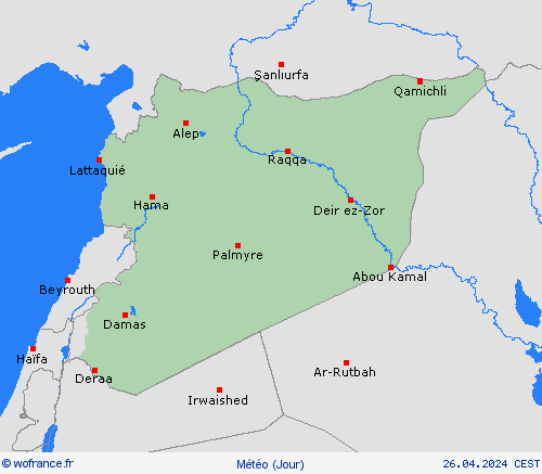 aperçu Syrie Asie Cartes de prévision