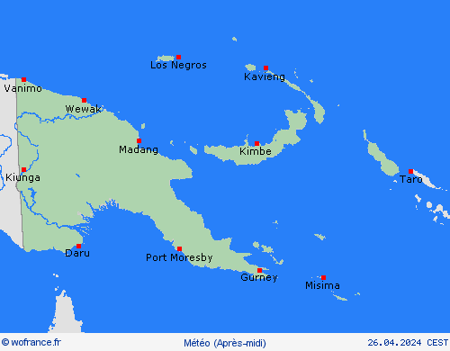aperçu Papouasie-Nouvelle-Guinée Océanie Cartes de prévision
