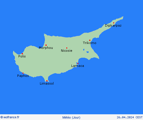 aperçu Chypre Europe Cartes de prévision