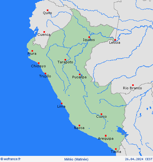 aperçu Pérou Amérique du Sud Cartes de prévision