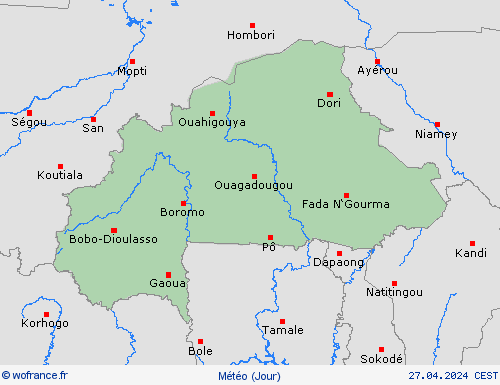 aperçu Burkina Faso Afrique Cartes de prévision