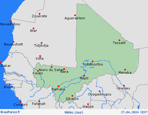 aperçu Mali Afrique Cartes de prévision