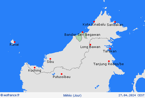 aperçu Brunei Asie Cartes de prévision