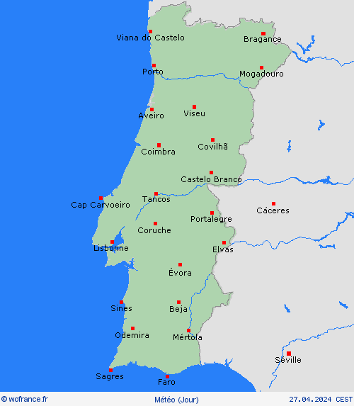 aperçu Portugal Europe Cartes de prévision