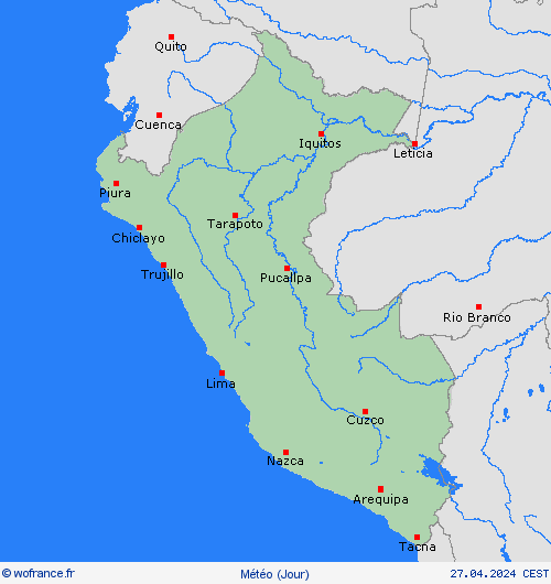 aperçu Pérou Amérique du Sud Cartes de prévision