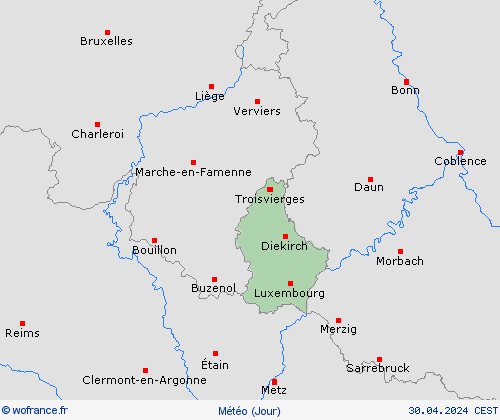 aperçu Luxembourg Europe Cartes de prévision