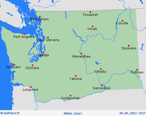 aperçu Washington Amérique du Nord Cartes de prévision