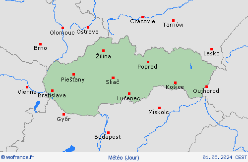aperçu Slovaquie Europe Cartes de prévision